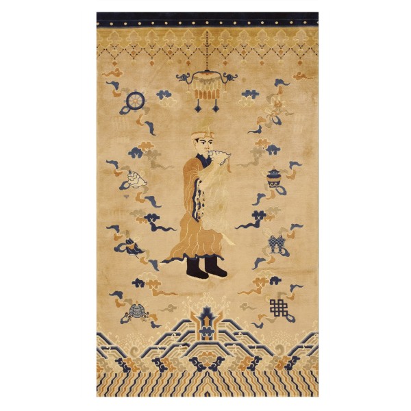 Vintage 1980s Chinese Peking Pillar Carpet